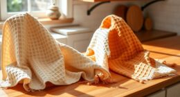 waffle themed kitchen textiles collection