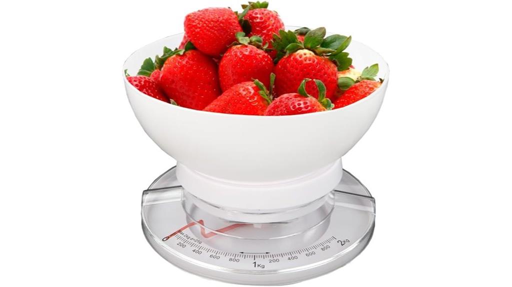 white kitchen food scale