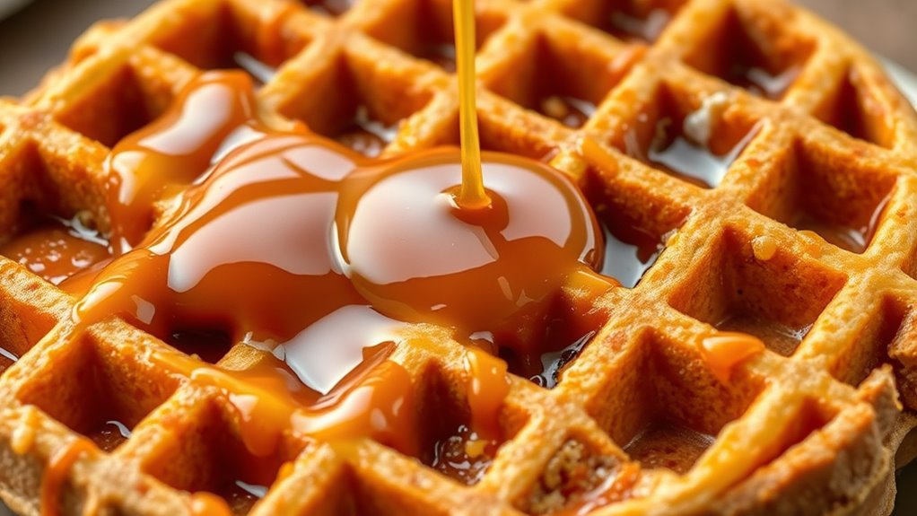 achieve chewy waffle texture