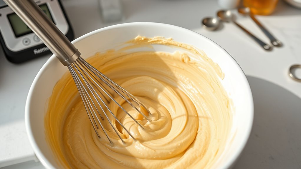 avoid overmixing measure carefully