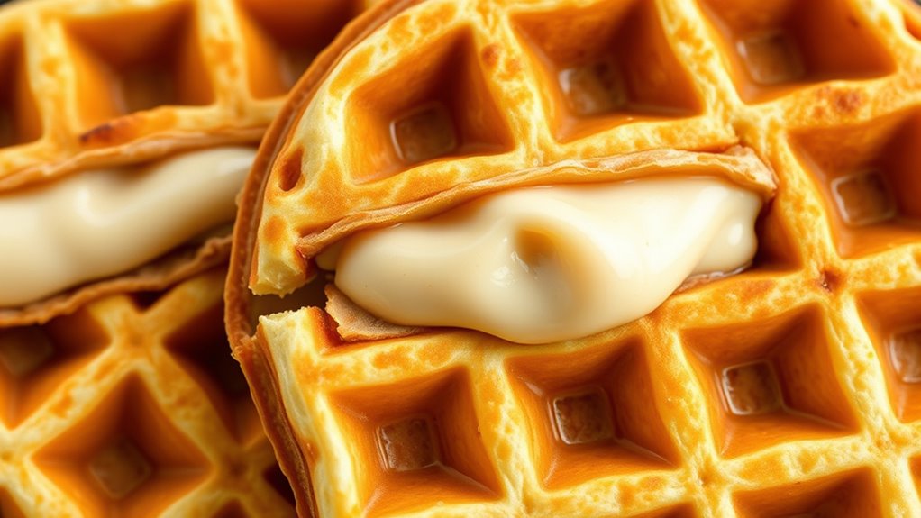 evenly filled waffle stuffing