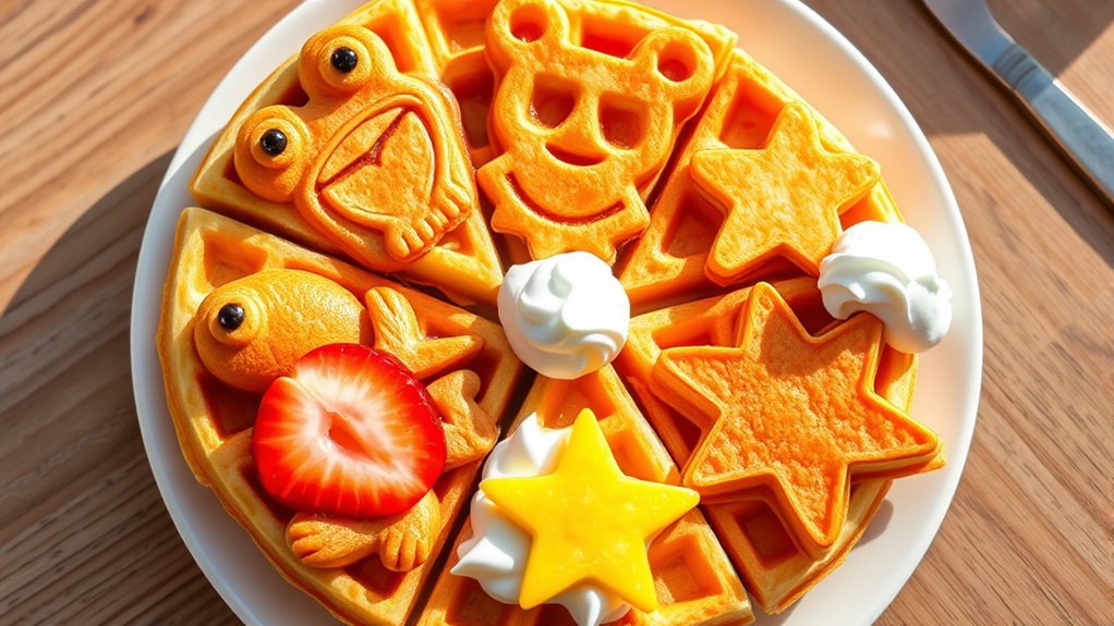 fun picky eater waffle shapes