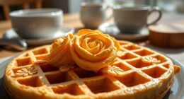 scandinavian rosettes shaping waffles