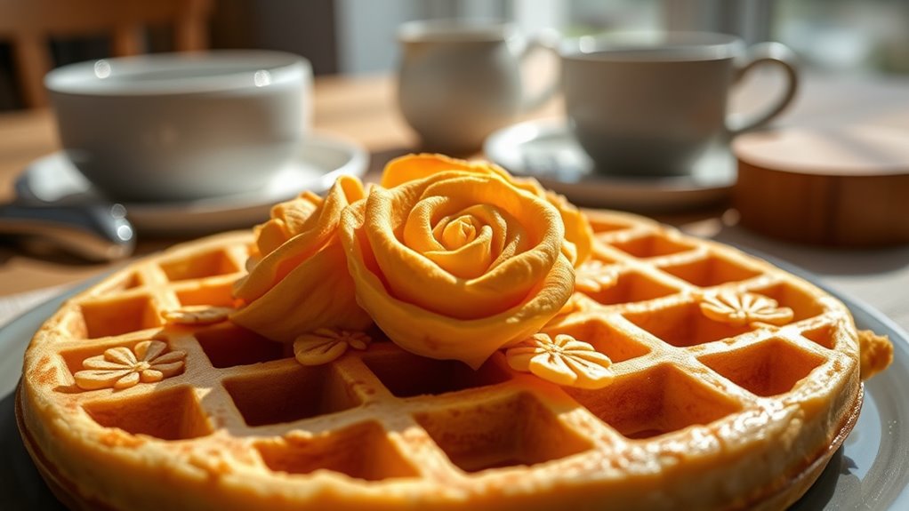 scandinavian rosettes shaping waffles