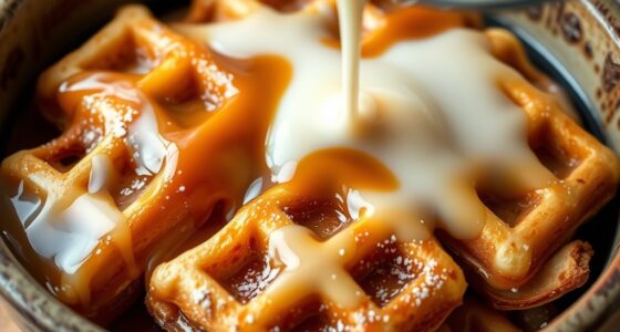 transforming waffles into bread pudding