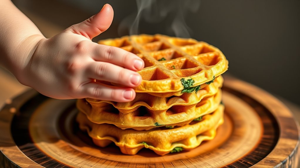veggie waffles with colorful toppings