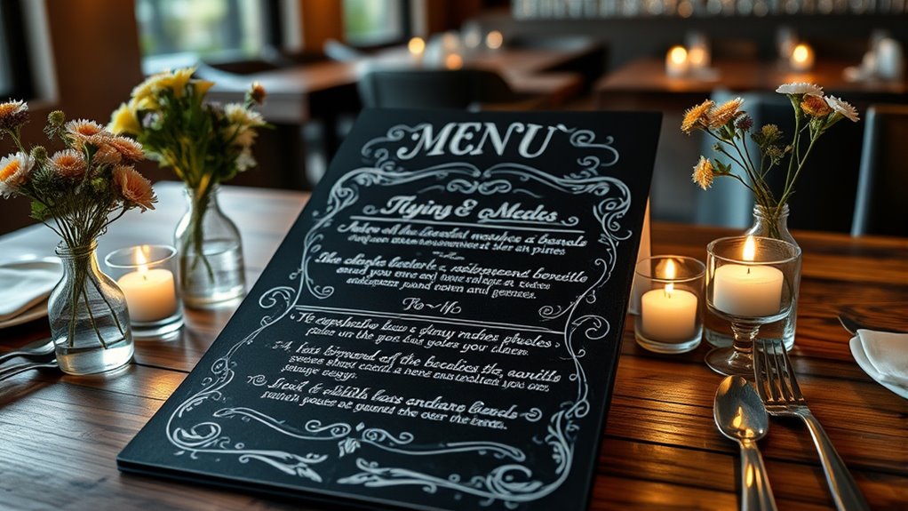 top chalkboard menu picks