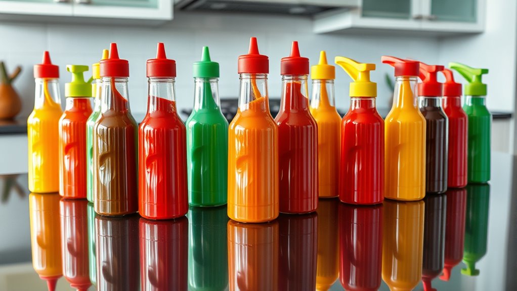 top flip condiment bottles