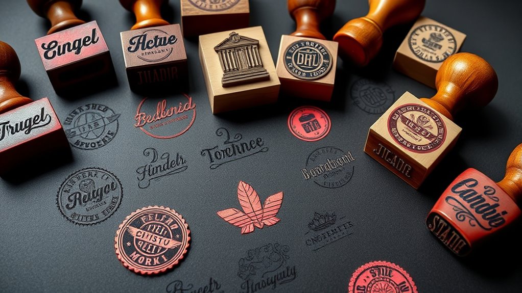 top logo rubber stamp selection
