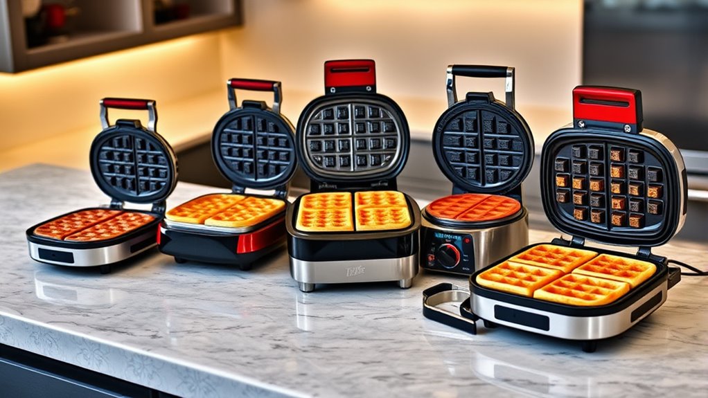 top removable plate waffle makers