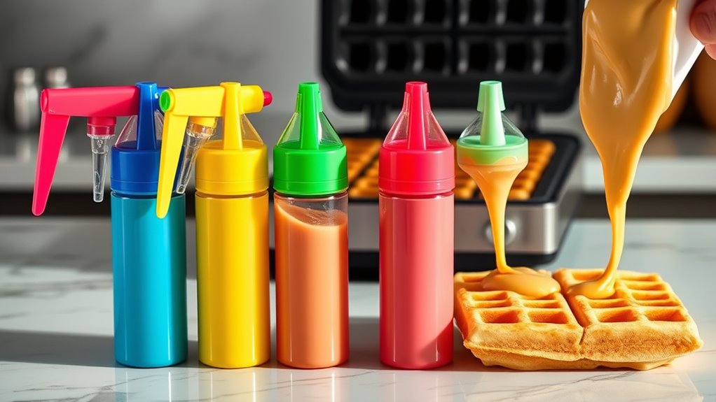 top waffle batter squeeze bottles