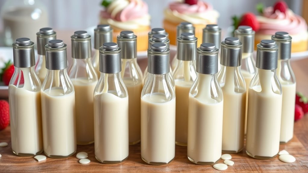 top white chocolate drizzle bottles