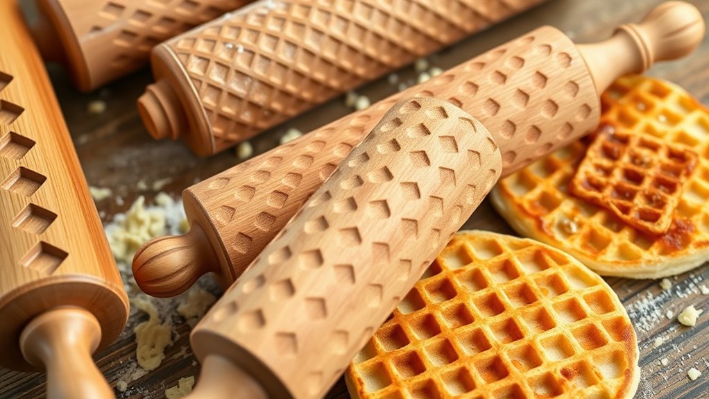 waffle pattern pancake rolling pins