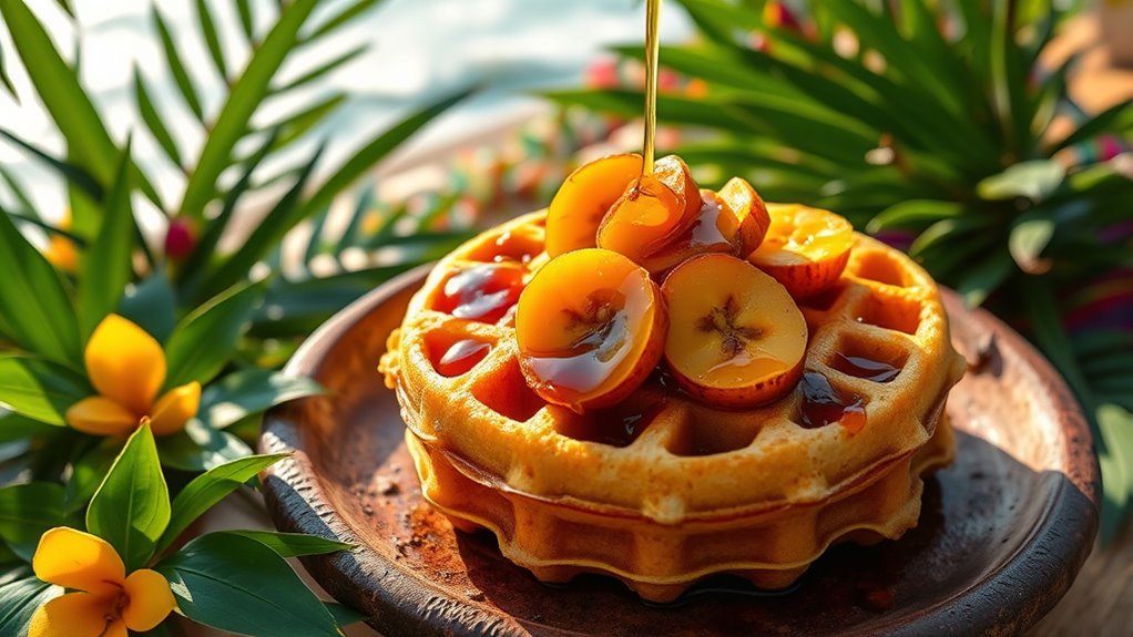 caribbean plantain waffle delights