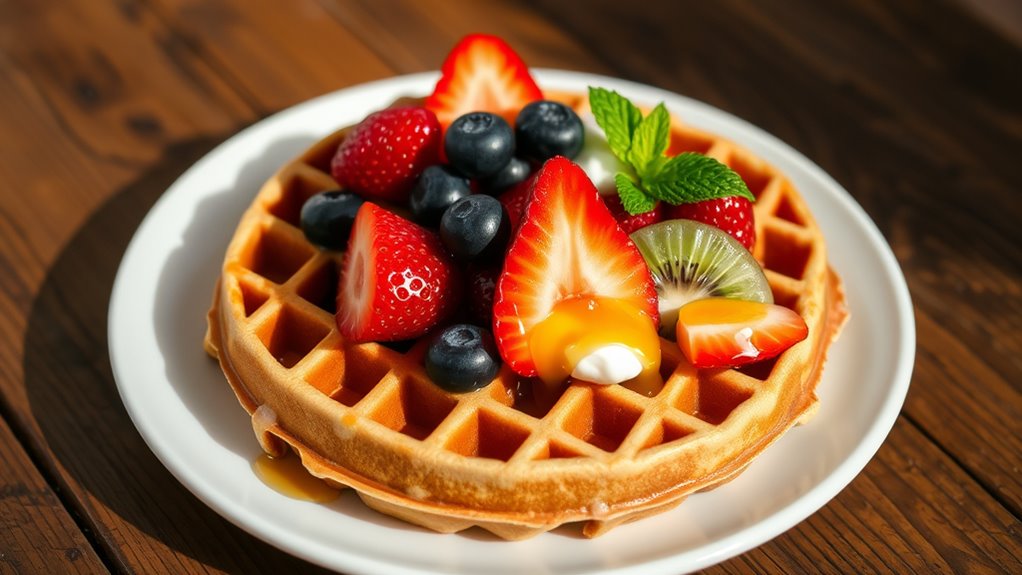 gluten free waffles with toppings