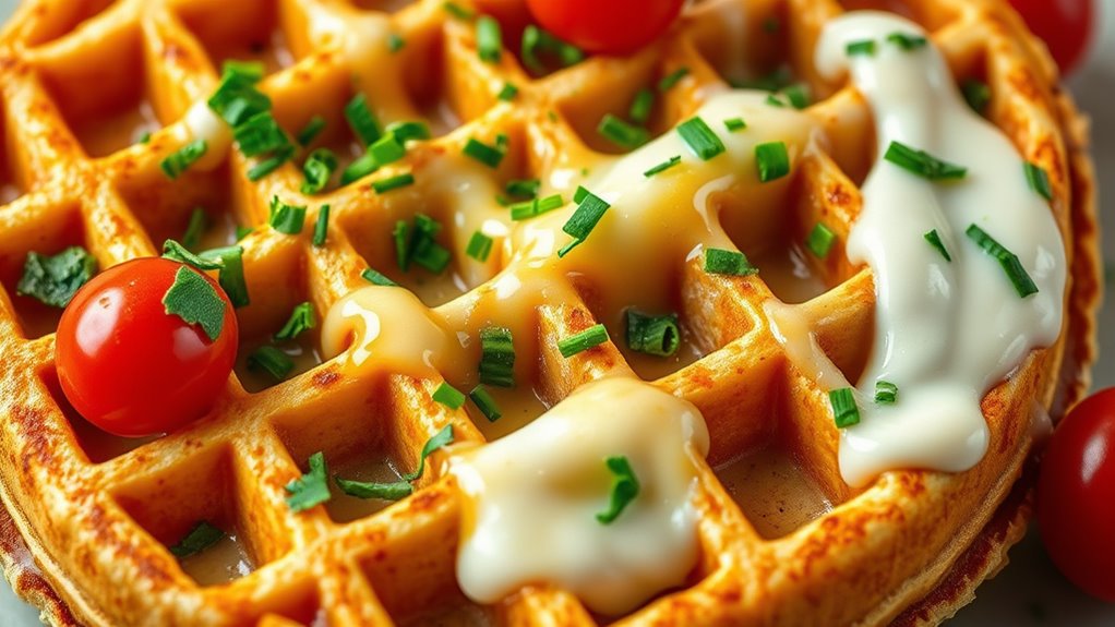 herb and cheese waffles