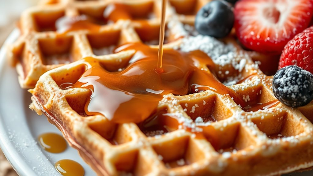 rich toasted nutty waffles