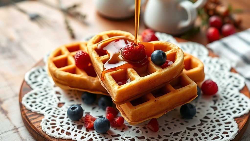 scandinavian heart shaped waffles