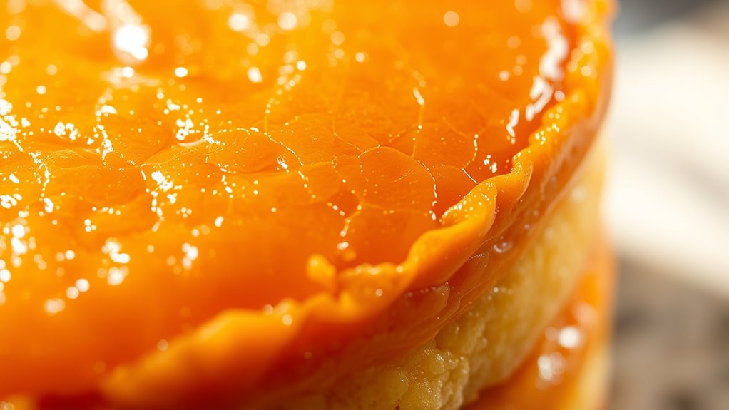 sugar caramelizes for crispness