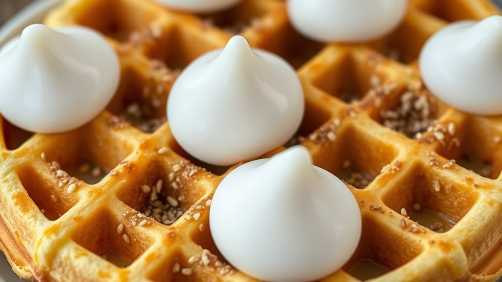 vegan waffles aquafaba flaxseed