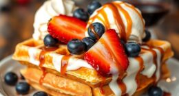 waffle ice cream dessert