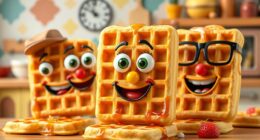 waffles as cartoon characters