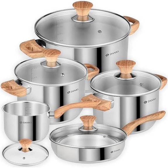Daniks Oslo 10-Piece Stainless Steel Cookware Set