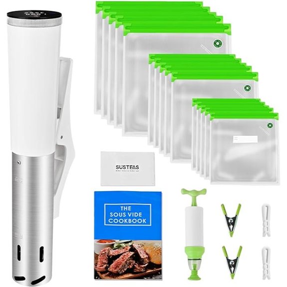SUSTEAS 1200W Sous Vide Cooker with Bags