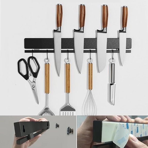 YIIYIIN 12-Inch Magnetic Knife Holder with Hooks