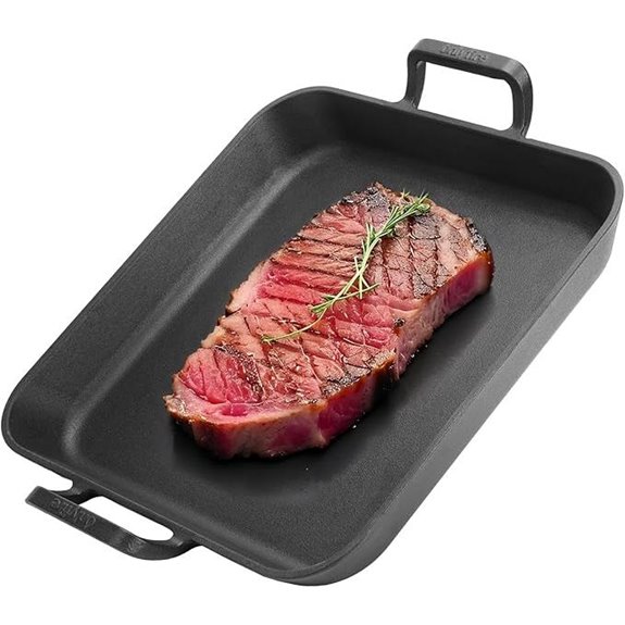 Onlyfire 12-Inch Pre-Seasoned Cast Iron Grill Pan
