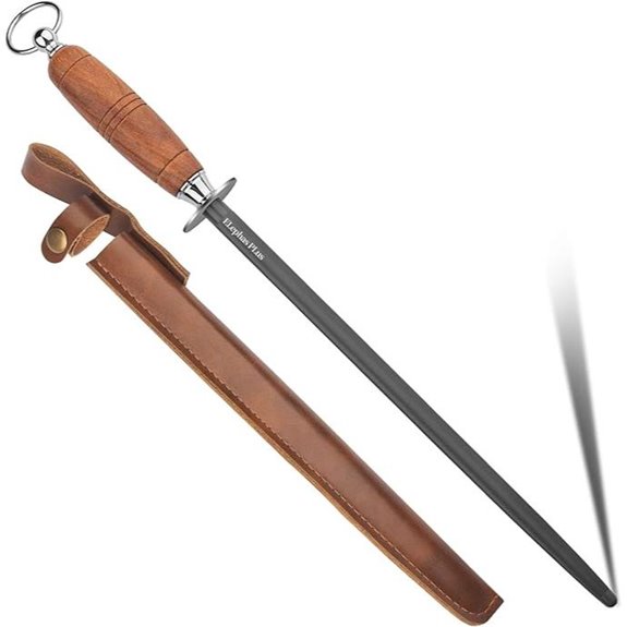 Wooden Handle 12-Inch Knife Honing Steel