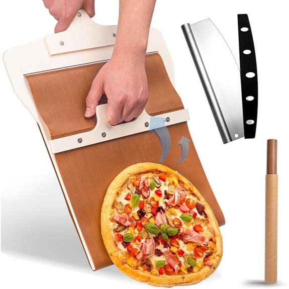 Sliding Pizza Peel with Cutter 12-inch Wood