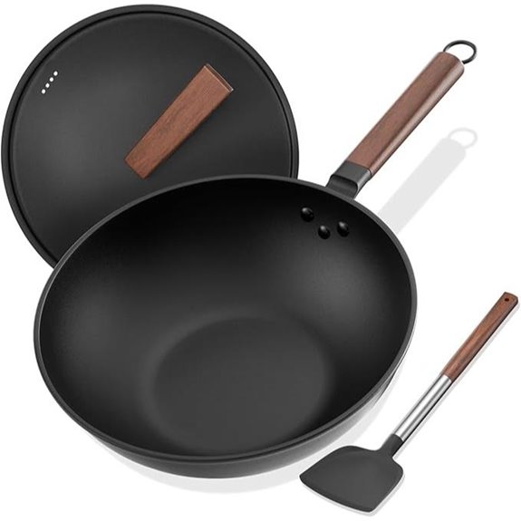 Carbon Steel Wok 13-Inch Pre-Seasoned Non-Stick