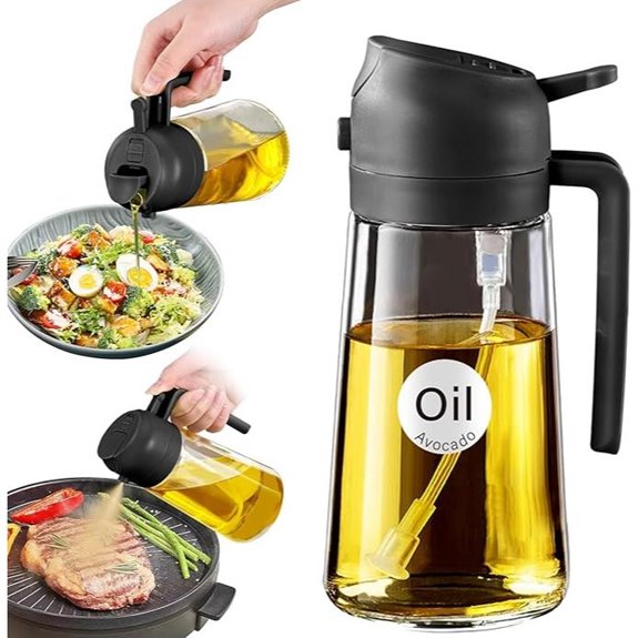 YARRAMATE 16oz Glass Olive Oil Sprayer with Stickers