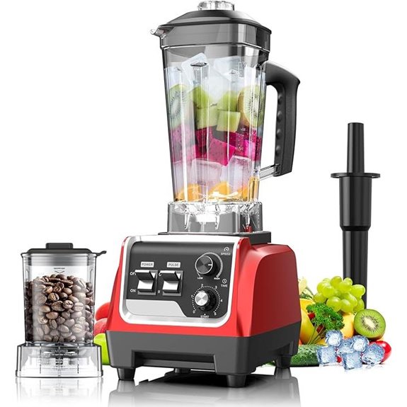 Powerful 1800W Countertop Blender for Smoothies and Ice