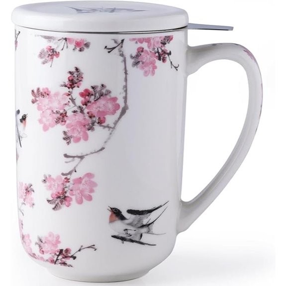 AmorArc 18oz Porcelain Tea Mug with Infuser