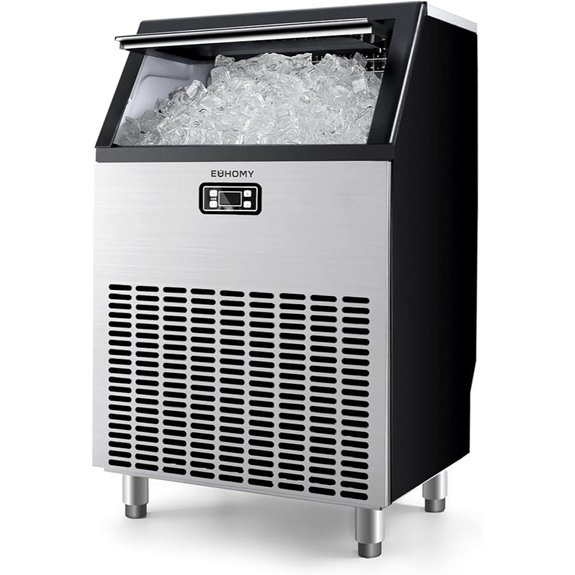 EUHOMY Commercial Ice Maker 200lbs Daily Stainless Steel