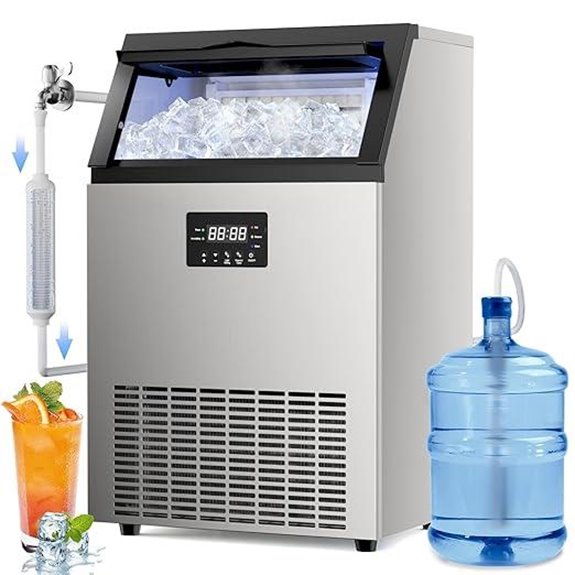 Commercial Ice Maker 200Lbs/24H with Storage Bin