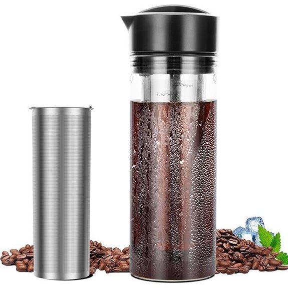 25oz Cold Brew Coffee Maker with Stainless Steel Filter