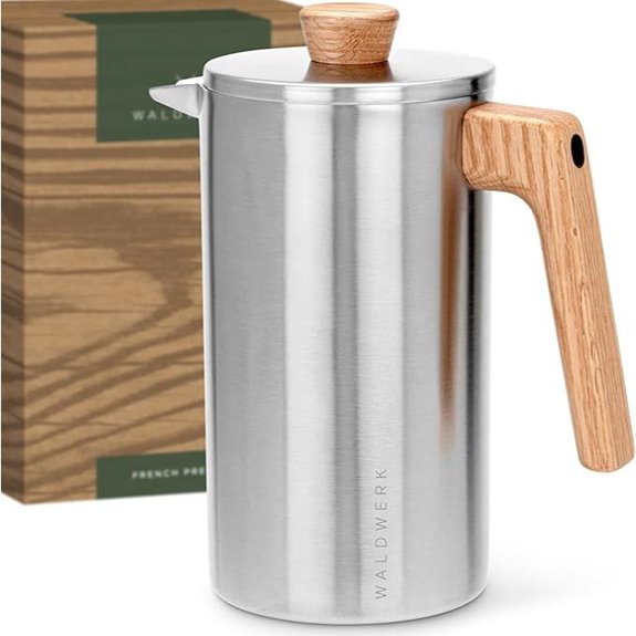 WALDWERK 34 oz French Press Stainless Steel Coffee Maker