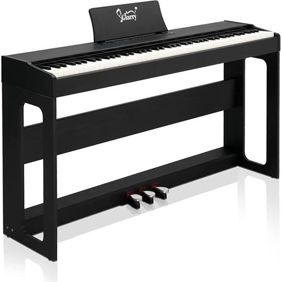 GLARRY 88-Key Weighted Digital Piano with Triple Pedals