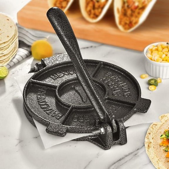 ARC 8-Inch Cast Iron Tortilla Press with Parchment Paper