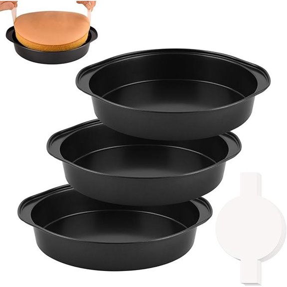 HUAKENER 8-Inch Non-Stick Cake Pans Set of 3