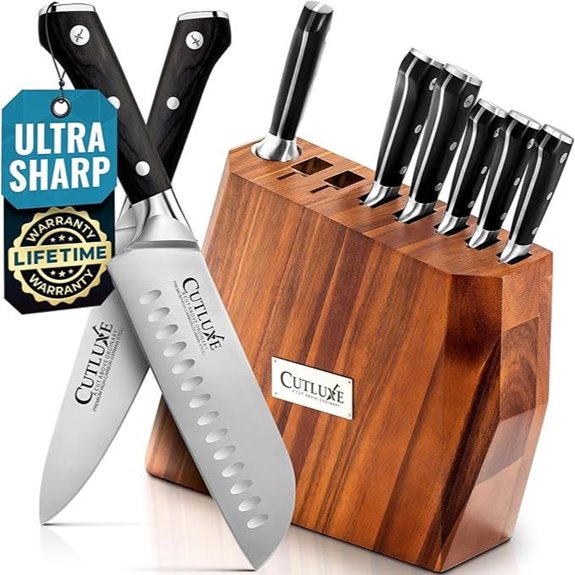 Cutluxe 8-Piece Chef Knife Set with Block