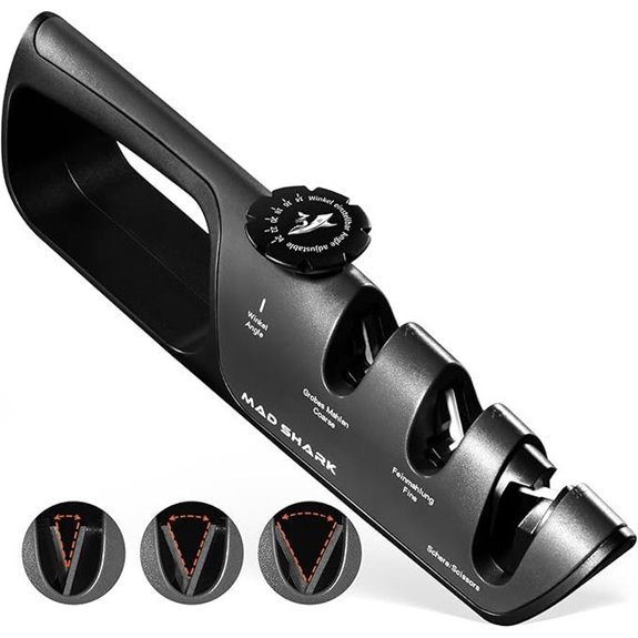 MAD SHARK Knife Sharpener with Adjustable Angles