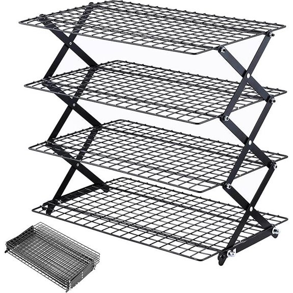 Pleafind 4-Tier Adjustable Collapsible Cooling Rack
