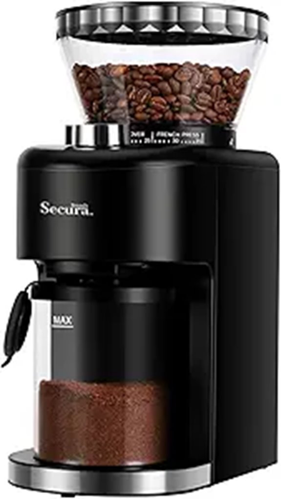 Electric Conical Burr Coffee Grinder with Adjustable Settings