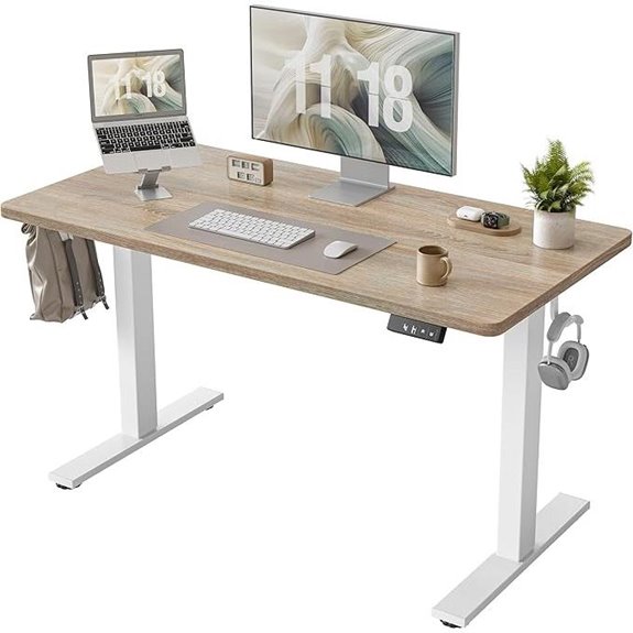 TIQLAB Adjustable Sit-Stand Desk with Memory Controller