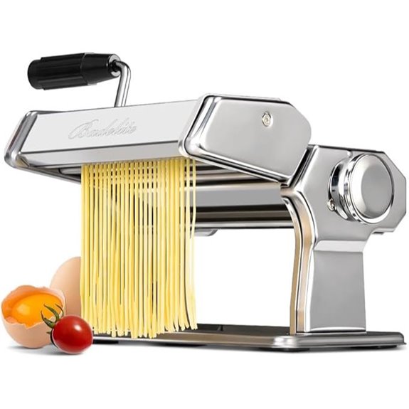 Manual Pasta Maker with Adjustable Thickness and Cutter