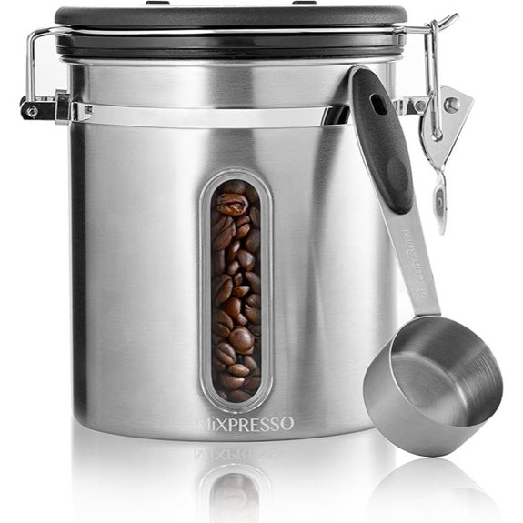 Mixpresso 16oz Airtight Coffee Canister with Scoop